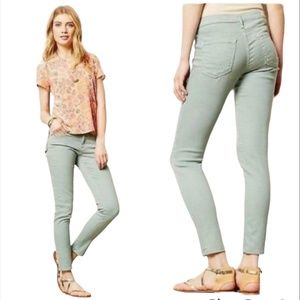 ADRIANO GOLDSCHMIED Women's Stevie Ankle Zip Mint Green Jeans ~ Ladies Size 30